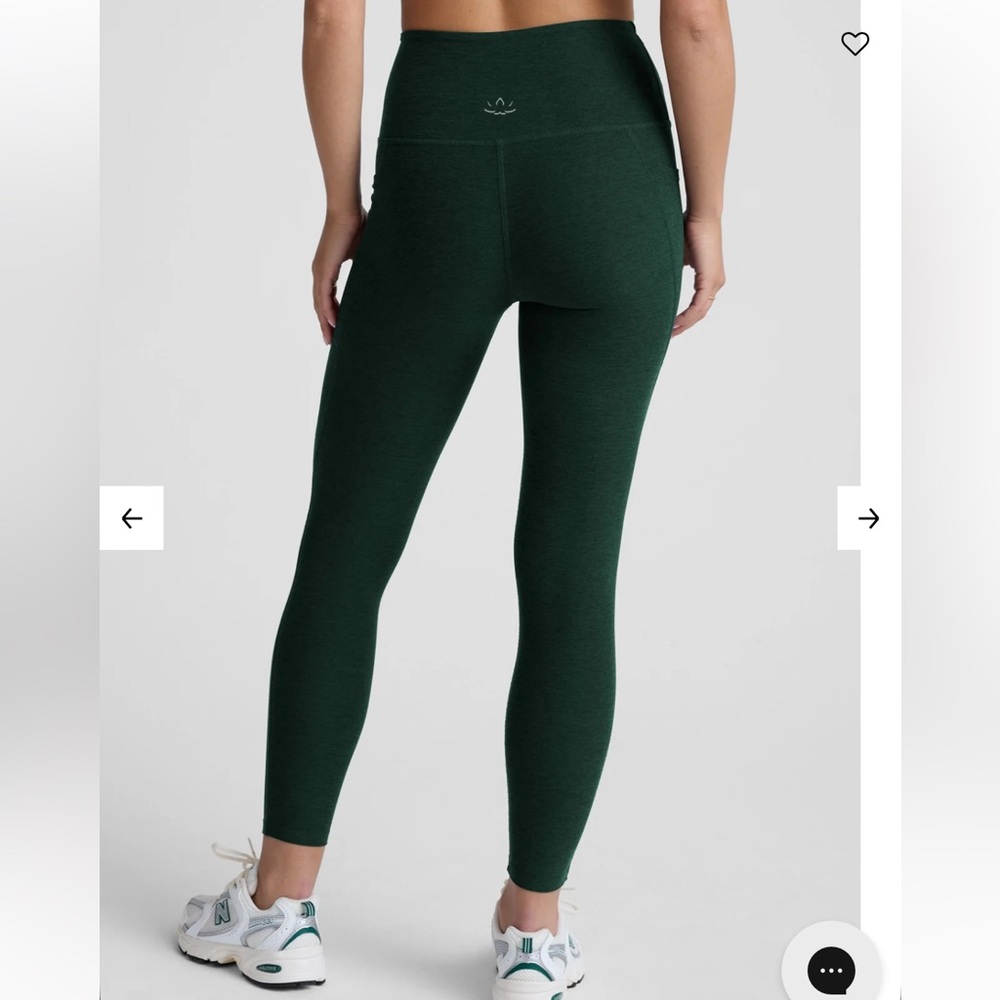 Beyond Yoga Spacedye Out Of Pocket High Waisted Midi Legging -spruce Heather